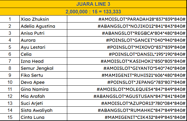 juara line 3 01 november