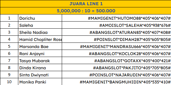 Juara lomba Gratis Line 1