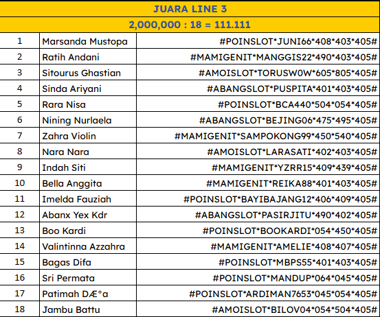 line 3 juara lomba 4 november