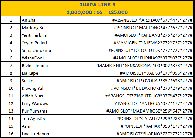 LOMBA GRATIS JUARA LINE 3